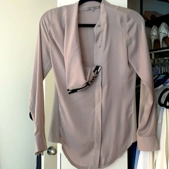 Gray Beaded Drape Blouse - Picture 1 of 5